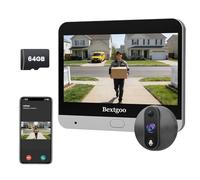 Judas de Porte Camera Surveillance 2K, Visiophone Connecté Judas Numerique | avec Écran 4,3", Carte 64G, Batterie 8000mAh, Angle 170°, Audio Bidirectionnel, Détection IA, pour Appartement et Maison