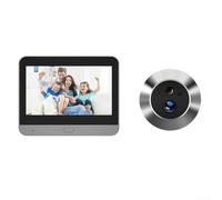 Judas de porte numérique connecté WiFi avec écran LCD de 4 3" et résolution 1080p, dispose de notifications en temps réel