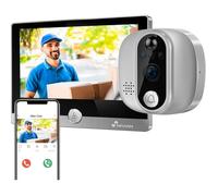 Judas de porte Wi-Fi Full HD avec sonnette, détection PIR, vision nocturne, audio bidirectionnel, contrôle via smartphone