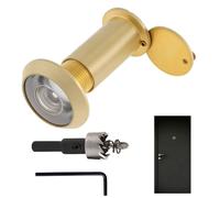 Judas de sécurité Deurspion, angle de vision 200 degrés, verre HD, finition dorée, adapté aux portes de 35 à 55 mm d'épaisseur, foret de 16 mm inclus