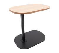 JUDEMII Table d'appoint réglable en hauteur, en forme de C, petite table basse en bois, table d'appoint pivotante à 360°, table d'appoint ovale, table de salon, table de balcon, table de canapé