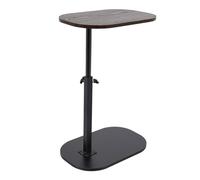 JUDEMII Table d'appoint réglable en hauteur, en forme de C, petite table basse en bois, table d'appoint pivotante à 360°, table d'appoint ovale, table de salon, table de balcon, table de canapé