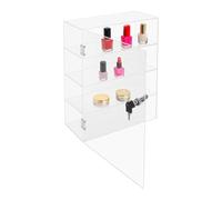 JUDEMII Vitrine en acrylique à 4 niveaux verrouillable avec clés et 4 patins antidérapants, présentoir multifonction transparent pour chambre à coucher, salon, étude, 30 x 15 x 40 cm (4 étages)