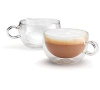 Judge Duo Form Lot de 2 tasses à café en verre avec poignée creuse scellée sous vide, résistante à la chaleur, 325 ml