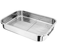 Judge H043 Plat à rôtir avec Grille en Acier Inoxydable, Argent, 42 x 30 x 6,5 cm