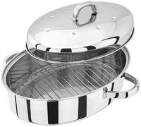 Judge TC120 Plat à rôtir haut en acier inoxydable avec grille et couvercle auto-arrosant 32 cm x 22 cm x 18,5 cm Passe au four et au lave-vaisselle Coffret cadeau