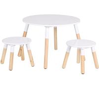 DOCHTMANN Set de table pour enfants avec 2 chaises rondes, blanc