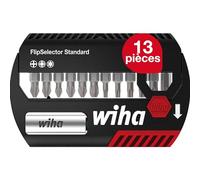 Wiha FlipSelector 39060 Jeu dembouts 13 pièces cruciforme Phillips, vis Pozidriv, TORX avec porte-embout