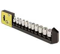 Juego de vasos 1/4" en rail, 11 piezas