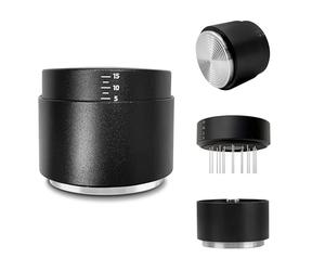 JUELICH Distributeur Café 3-en-1 et Tamper avec Outil WDT - Kit Outils Espresso Réglable - Accessoires Espresso Professionnel pour Portafilter 51mm (51mm)