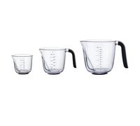 Jugs de mesure universels inclinés KitchenAid, lot de 3 jugs de cuisine en plastique pour la cuisine et la pâtisserie, noir, 250 ml, 500 ml et 1000 ml