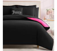 Juicy Couture Alexis Parure de lit réversible Bed in a Bag - Noir/Rose Vif - Collection de literie 8 pièces - Très Grand lit