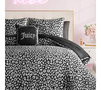 Juicy Couture Bed in a Bag Parure de lit Moderne en Satin Motif léopard Noir pour Grand lit, Collection de literie 8 pièces Douce et élégante