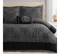 Juicy Couture Dovona Parure de lit 4 pièces pour lit Twin/Twin XL, Noir