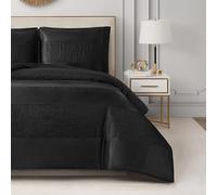 Juicy Couture Glam Night Parure de lit 4 pièces avec Housse de Couette à Rayures Noires King Size