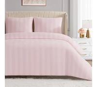 Juicy Couture Jenny Parure de lit 3 pièces en Velours Jacquard rayé pour Grand lit/lit Double - Rose