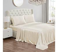 Juicy Couture Parure de lit 4 pièces en Satin, lit Double, Blanc