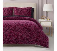 Juicy Couture Parure de lit de Luxe 3 pièces à Plumes de guépard Noir pour très Grand lit
