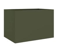 (JUIN SOLDES) Lit surélevé profond - JM - Jardinière extérieur - bac à plantes - vert olive 62x40x39 cm acier EU17851