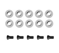 Juinrinet Inserts Carbure R12 - Lames 10 Pièces et 5 Vis pour Tournage Bois | Quatre arêtes indexables par plaquette; rotation pour tranchants neufs au tournage bois dur et tendre optimisée