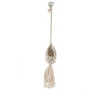 Juinrinet Macrame Panier Suspendu pour Plante Aérienne - Longueur 57 cm | Fabricé en coton blanc, ce panier suspendu offre toucher doux, et facile à nettoyer, parfait pour espace clair.