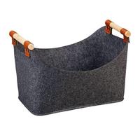 Juinrinet Panier à Bois Pliable 57 L pour Bois de Chauffage et Rangement | Capacité 57 L, ce sac peut contenir bois; deux poignées en bois amovibles facilitent le transport et le rangement mobile.
