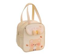 Juinrinet Sac à Lunch Pliable Confort 18,5x13,5x23,3cm | Tissu Oxford robuste; grande capacité adaptée à repas et friandises toute la journée; couleur beige.