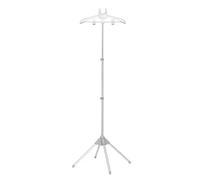 Juinrinet Support Défroisseur Vapeur Debout Pliable Aluminium Réglable Gris | Châssis en alliage aluminium épaissi et base à quatre pieds assurent stabilité et durabilité, support fiable pour vêtements.