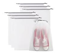 Jukeoiu Sacs à chaussures pour voyage - Grand organisateur de chaussures avec corde - Pochette transparente portable avec cordon de serrage 6 pièces pour valise, hommes, femmes, train fourre-tout
