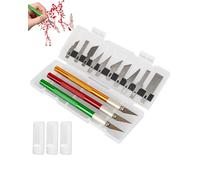 JUKOTA Lot de 3 Cutters pour Bricolage Art Work Cutting, Scalpel, Spéléologie, Diy Sculpture Couteaux de Loisirs, cutter de précision, avec 10 Lames de Rechange avec Boîte de Rangement