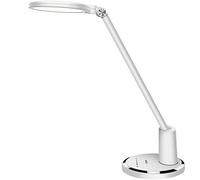 JUKSTG Lampe de bureau LED, 64 pcs LEDs Lampes de table pour les yeux, 10 niveaux de luminosité avec 5 modes,contrôle tactile Lampes de chevet enfant, Lampe de lecture 12 W, Blanc