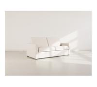 Julia - canapé lit 3 places convertible express couchage quotidien 140 cm matelas 14 cm en tissu - Beige