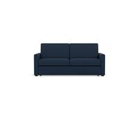 Julia - canapé lit 3 places convertible express couchage quotidien 140 cm matelas 14 cm en tissu - Bleu marine