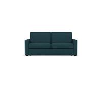 Julia - canapé lit 3 places convertible express couchage quotidien 140 cm matelas 14 cm en tissu - Bleu