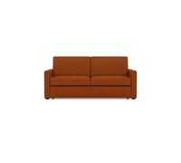 Julia - canapé lit 3 places convertible express couchage quotidien 140 cm matelas 14 cm en tissu - Rouille