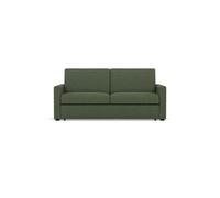 Julia - canapé lit 3 places convertible express couchage quotidien 140 cm matelas 14 cm en tissu - Vert