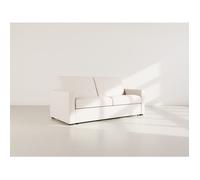 Julia - canapé lit 3 places convertible express couchage quotidien 140 cm matelas 18 cm en tissu - Beige