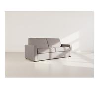 Julia - canapé lit 3 places convertible express couchage quotidien 140 cm matelas 18 cm en tissu - Gris