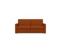 Julia - canapé lit 3 places convertible express couchage quotidien 140 cm matelas 18 cm en tissu - Rouille