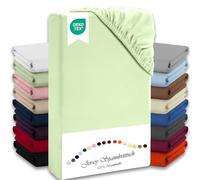 Julido Drap-housse jersey 140 x 200 cm, vert Oeko-Tex, drap de lit doux et hypoallergénique