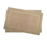 Julie Julsen Lot de 2 tapis de bain 70 x 120 cm de qualité supérieure 900 g/m² dans des couleurs actuelles et 4 tailles en coton Tapis de bain Tapis de douche design double cadre Sable