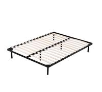Julie - Solide et Confortable Sommier Cadre a lattes + Pieds 140x200 x 29 cm en Metal