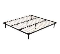 JULIE - Solide et Confortable Sommier Cadre a lattes + Pieds 180x200 x 29 cm en Metal - Montage Rapide et Facile - epaisseur du Metal +/- 1,2 mm 3 x 14 Lattes en 9mm noir G