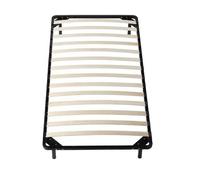 JULIE - Solide et Confortable Sommier Cadre a lattes + Pieds 80x200 x 29 cm en Metal - Montage Rapide et Facile - epaisseur du Metal +/- 1,2 mm 14 lattes en 9mm Noir