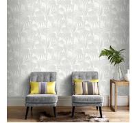 JULIEN MACDONALD Papier peint support intissé Honolulu vinyle - 1005 x 52 cm - Blanc