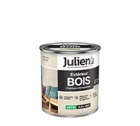 Julien Peinture Bois Microporeux Extérieur Satin - Portes, fenêtres, portails, mobilier de jardin - Blanc Perle 0,5 L