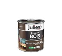 Julien Peinture Bois Microporeux Extérieur Satin - Portes, fenêtres, portails, mobilier de jardin - Brun Normandie 0,5 L