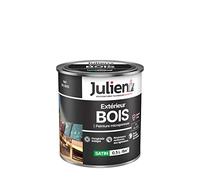 Julien Peinture Bois Microporeux Extérieur Satin - Portes, fenêtres, portails, mobilier de jardin - Noir 0,5 L