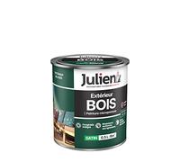 Julien Peinture Bois Microporeux Extérieur Satin - Portes, fenêtres, portails, mobilier de jardin - Vert Basque 0,5 L
