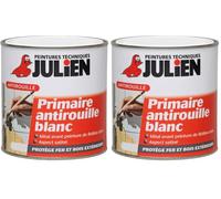 Julien Peinture Feri'Prim - Primaire Antirouille Blanc Satin 0,25L (Lot de 2)